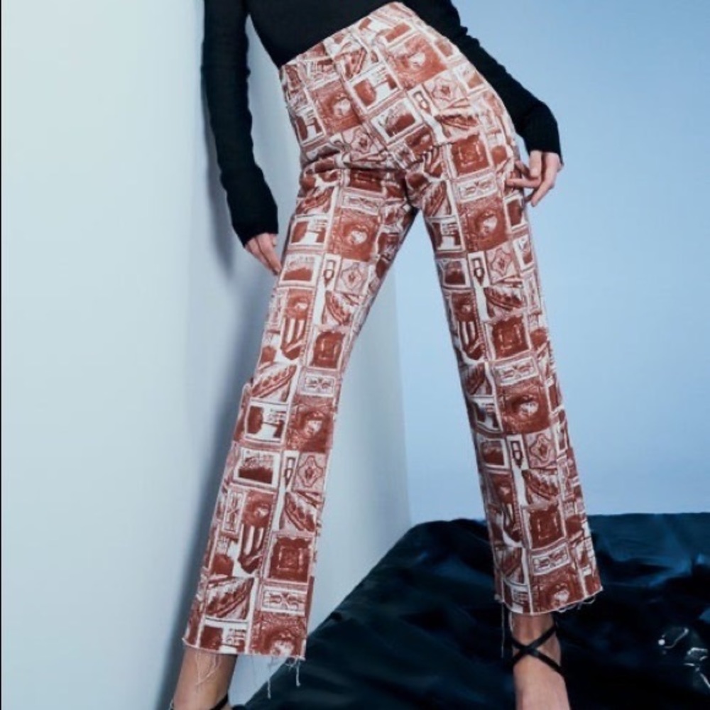 Glassons Venice Print Straight Leg Jeans UK 10